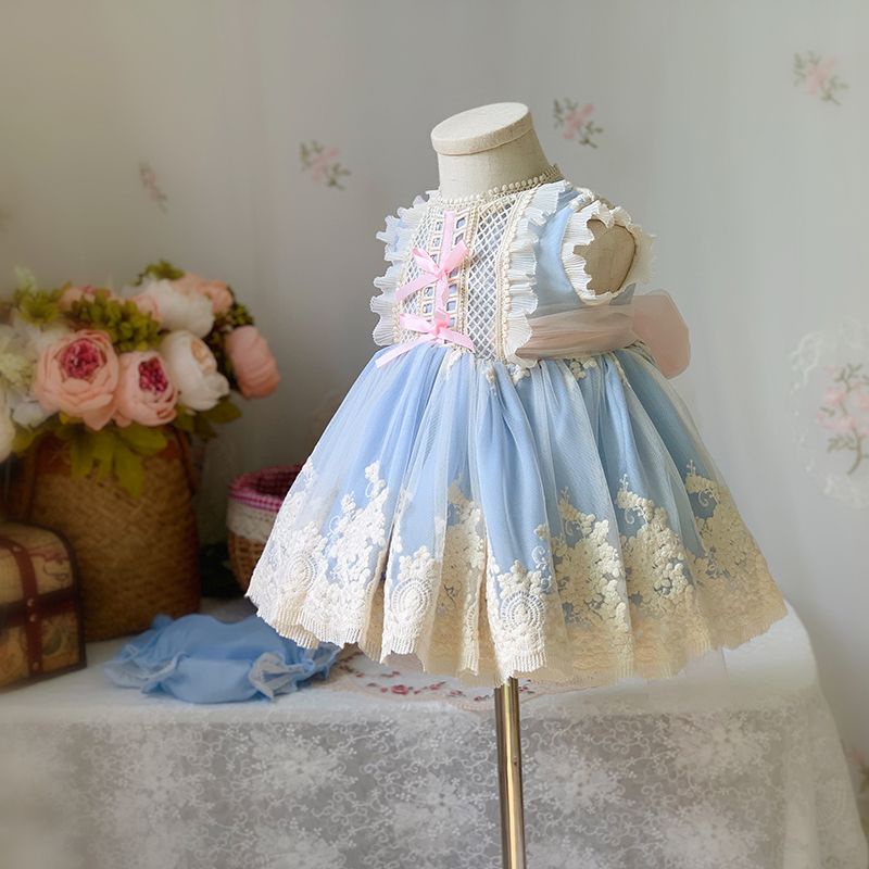 Đầm Công Chúa Tay Ngắn Phong Cách Lolita Thời Trang Mùa Hè 2023 Dành Cho Bé Gái