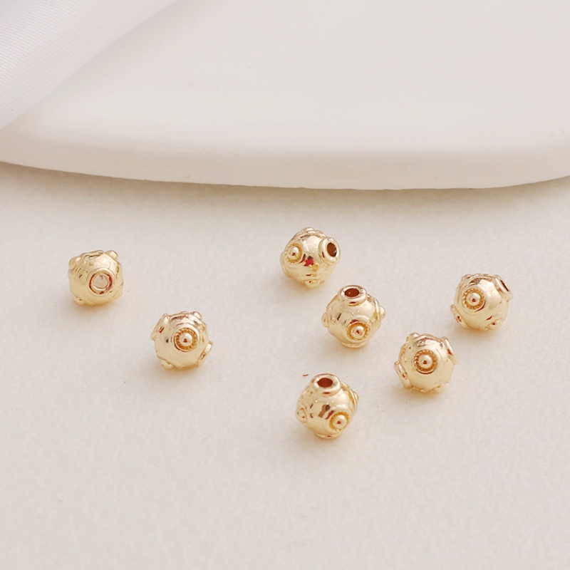 Set 50 Hạt Xâu Chuỗi 5mm Mạ Vàng 14K Nhiều Màu Sắc Dùng Làm Trang Sức diy