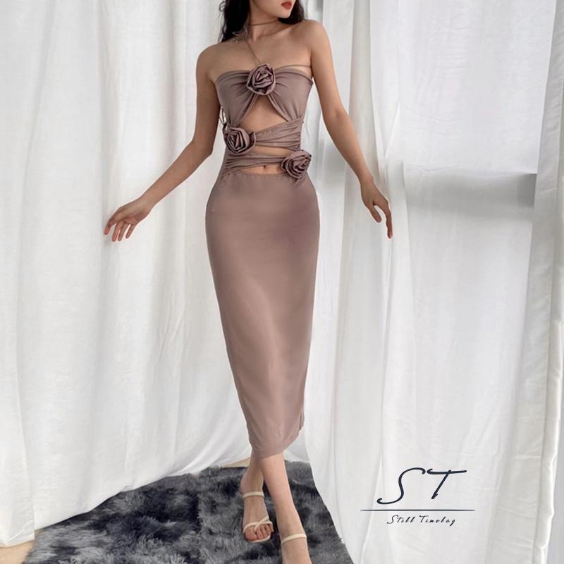 Đầm Hai Dây Ôm Dáng Màu Sắc Trơn Thời Trang Mùa Hè Cho Nữ CY03