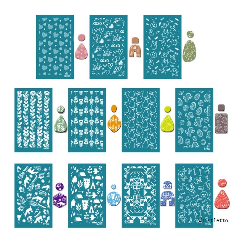 Whi Khuôn Lụa Nhiều Kiểu Tự Dính Để Làm Bông Tai Đất Sét Có Thể Tái Sử Dụng