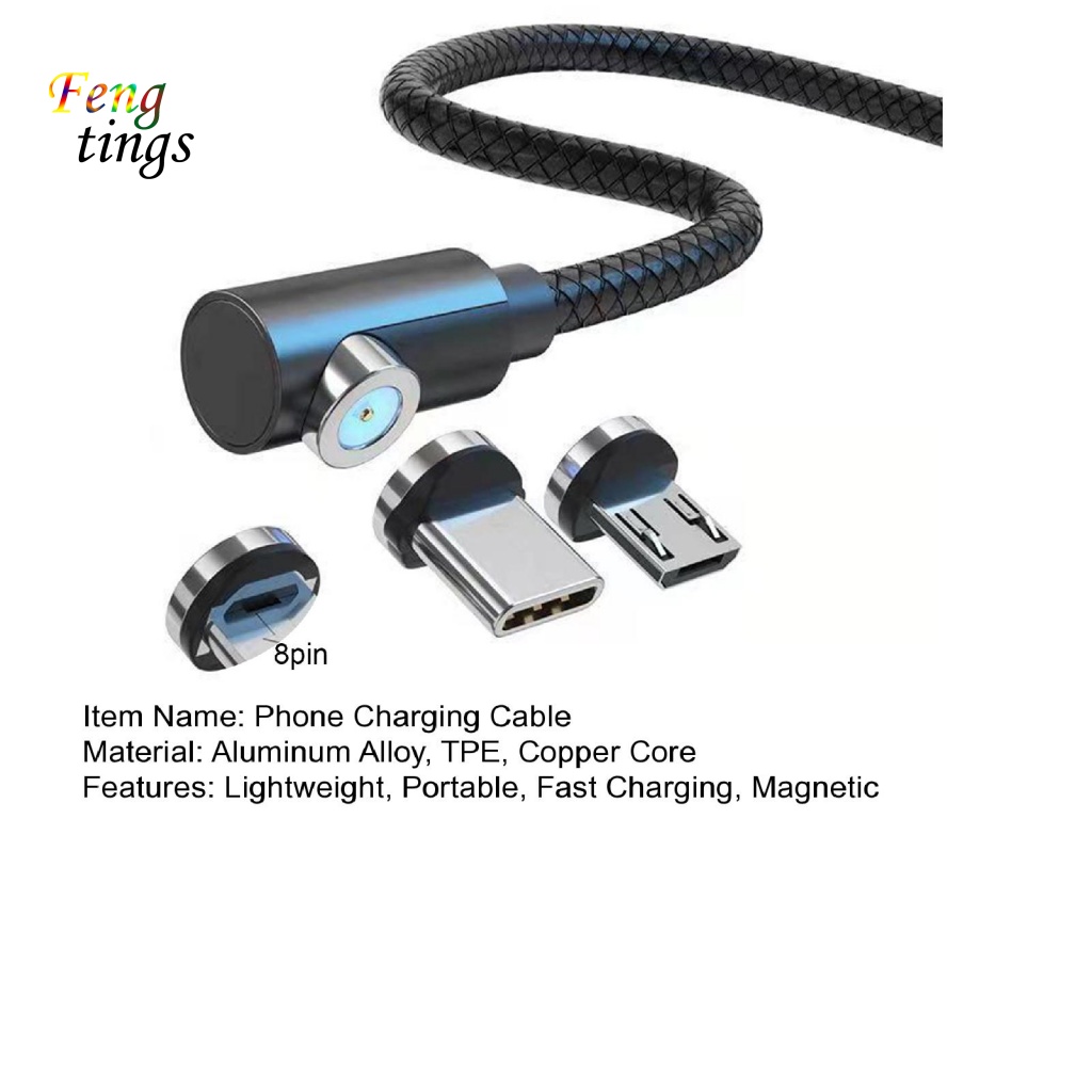 Dây Cáp Sạc Dữ Liệu Type-C Từ Tính Thiết Kế Góc Phải Độc Đáo Cho Điện Thoại