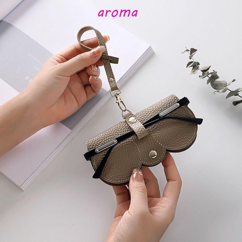AROMA Hộp Đựng Mắt Kính Bằng Da PU Mềm Phong Cách Retro Dành Cho Nam Nữ