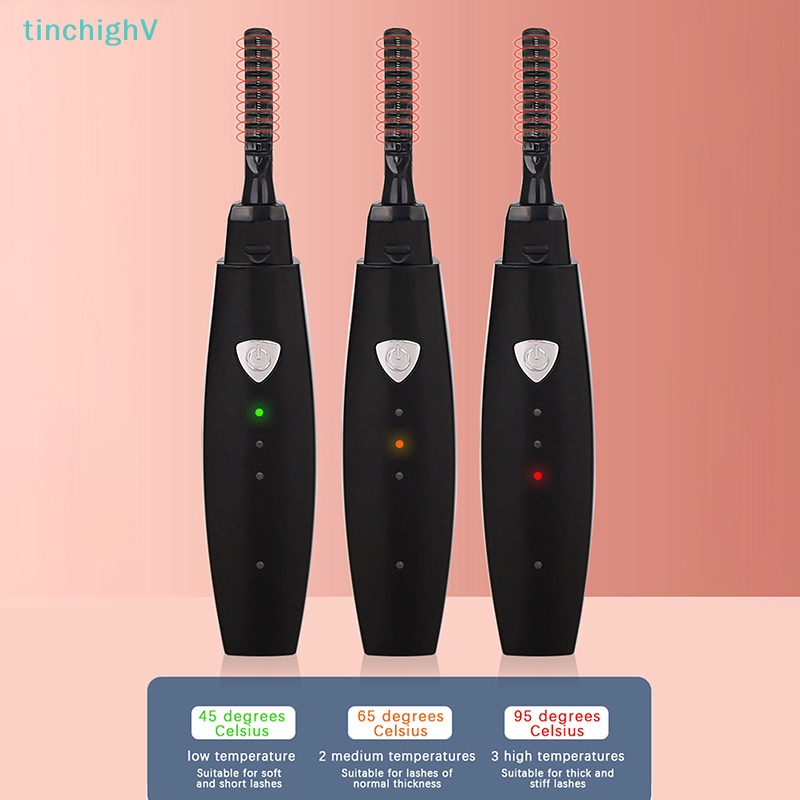 [TinchighV] Dụng Cụ Uốn Lông Mi Bằng Nhiệt Làm Cong Dài Bằng Điện Có Thể Sạc Lại Bằng Cổng USB Với Hiệu Ứng 3 Cấp Độ Chịu Nhiệt Heag &amp; Long-Lasg