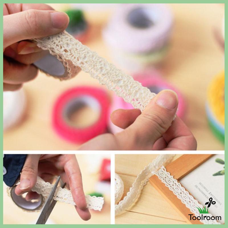 Cuộn Dây Ruy Băng Bằng Ren Cotton 2 Yards Dùng Trang Trí