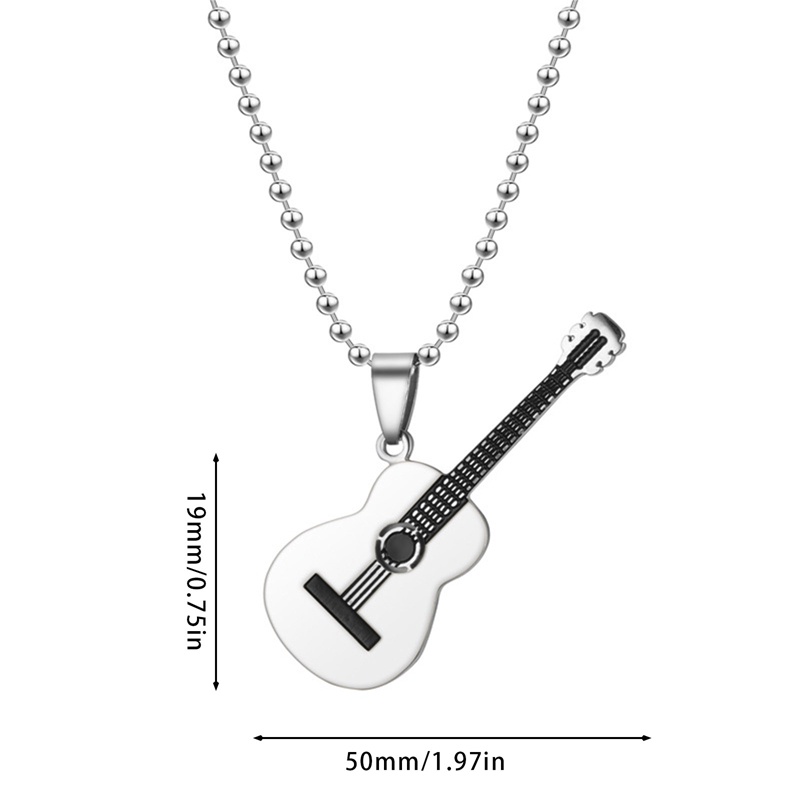 Ygt Vòng cổ Bằng Thép Không Gỉ Không Phai Hình Đàn Guitar Phong Cách Hip Hop Cho Nam Và Nữ