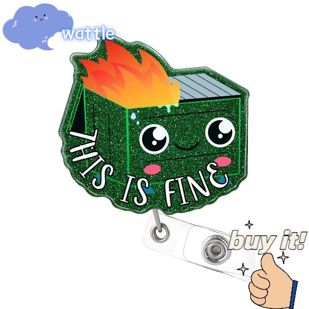 WATTLE Móc Khóa Acrylic Có Thể Thu Gọn Màu Xanh Lá Mới Cho Văn Phòng