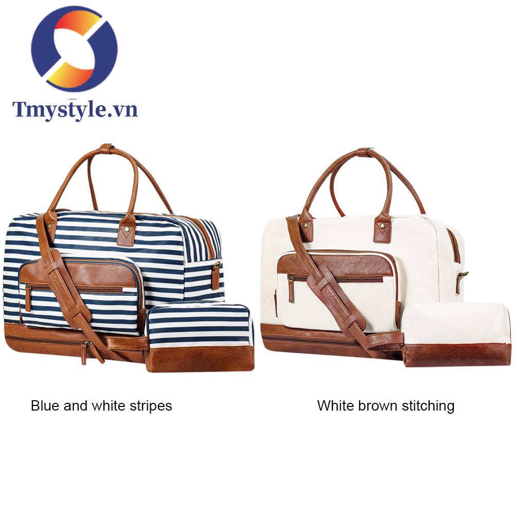 Túi Xách Canvas Cỡ Lớn Có Ngăn Đựng Đồ Khô / Ướt Tiện Dụng Cho Nam Và Nữ