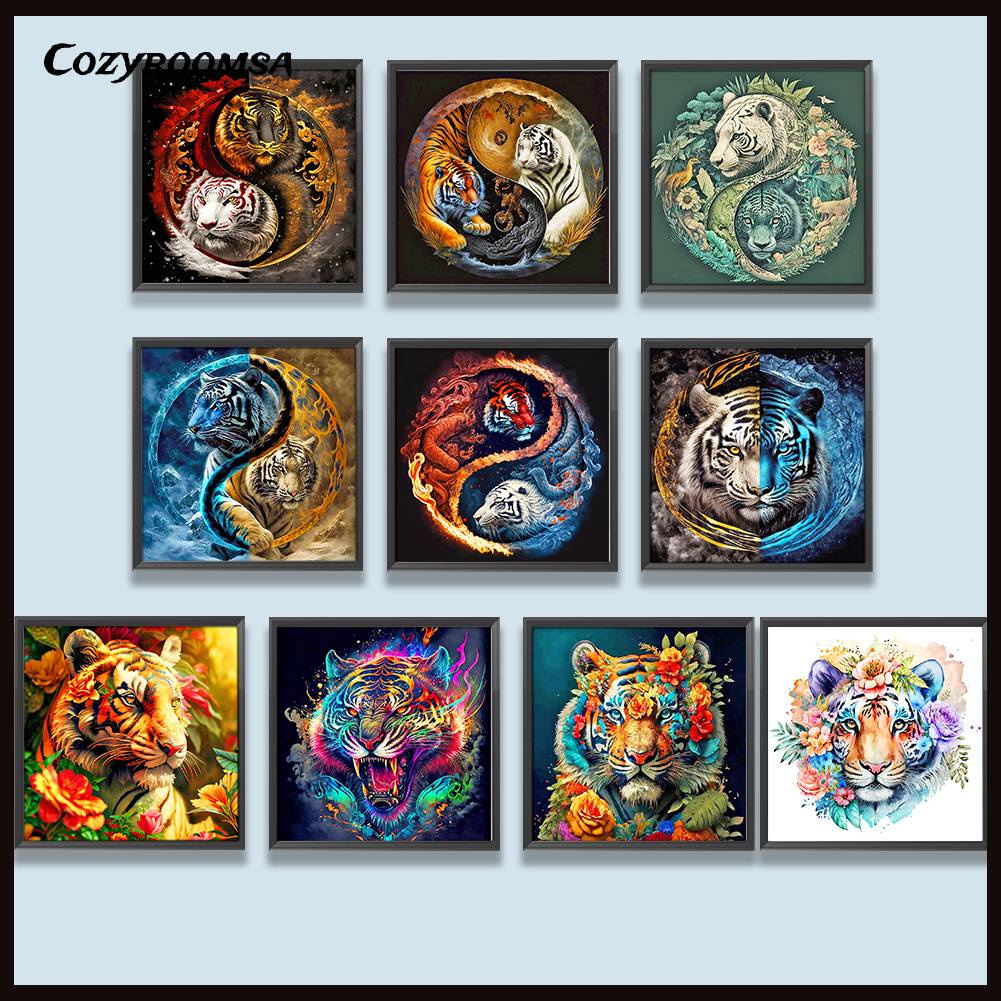 Tranh Đính Đá Kim Cương Toàn Bộ 5D DIY Hình Vẽ Hổ