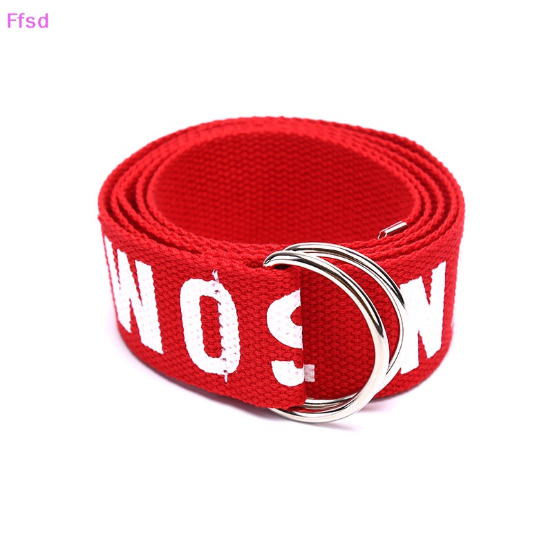 Thắt Lưng Vải Canvas Phối Vòng Chữ D Đôi Dài Thời Trang Harajuku Cho Nam Nữ