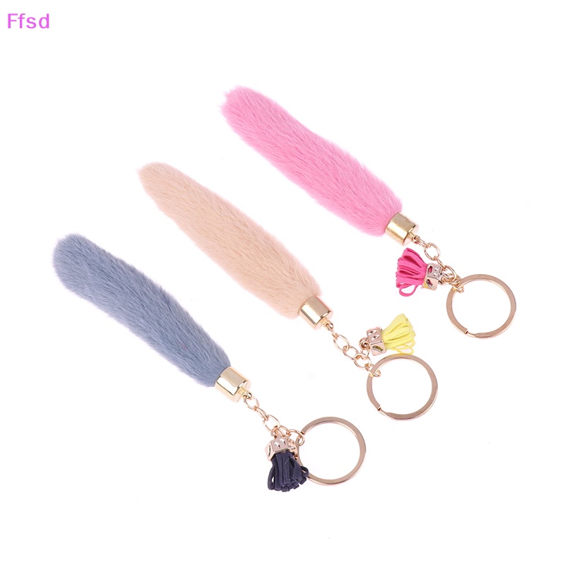 {Ffsd} Móc Khóa Đính Bóng Lông Mềm Mại Phối Tua Rua Thời Trang Dành Cho Bạn Gái * Hàng Bán Chạy