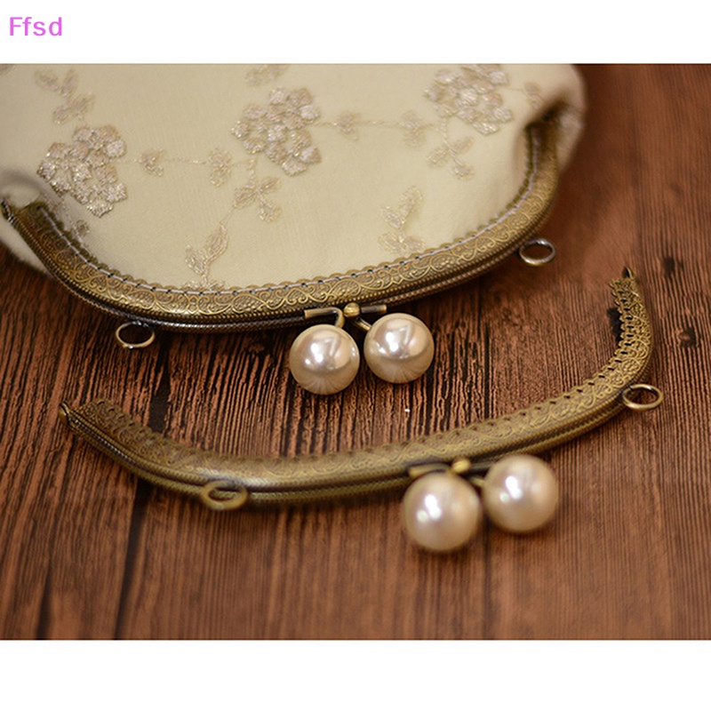 {Ffsd} Phụ Kiện Khung Đồng Cổ Điển Khóa Kim Loại Với Ngọc Trai Nhựa * Hàng Bán Chạy