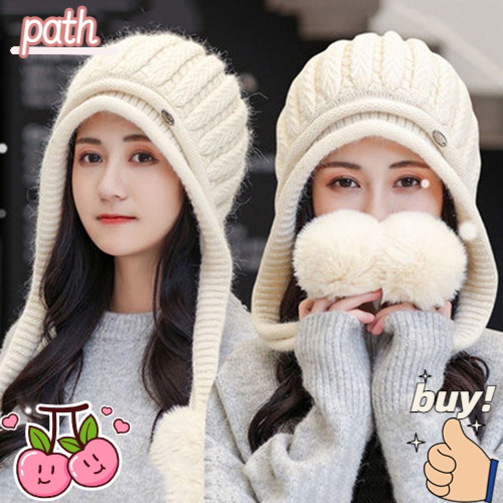 PATH Mũ Beanie Lông Giả Dễ Thương Cho Nữ