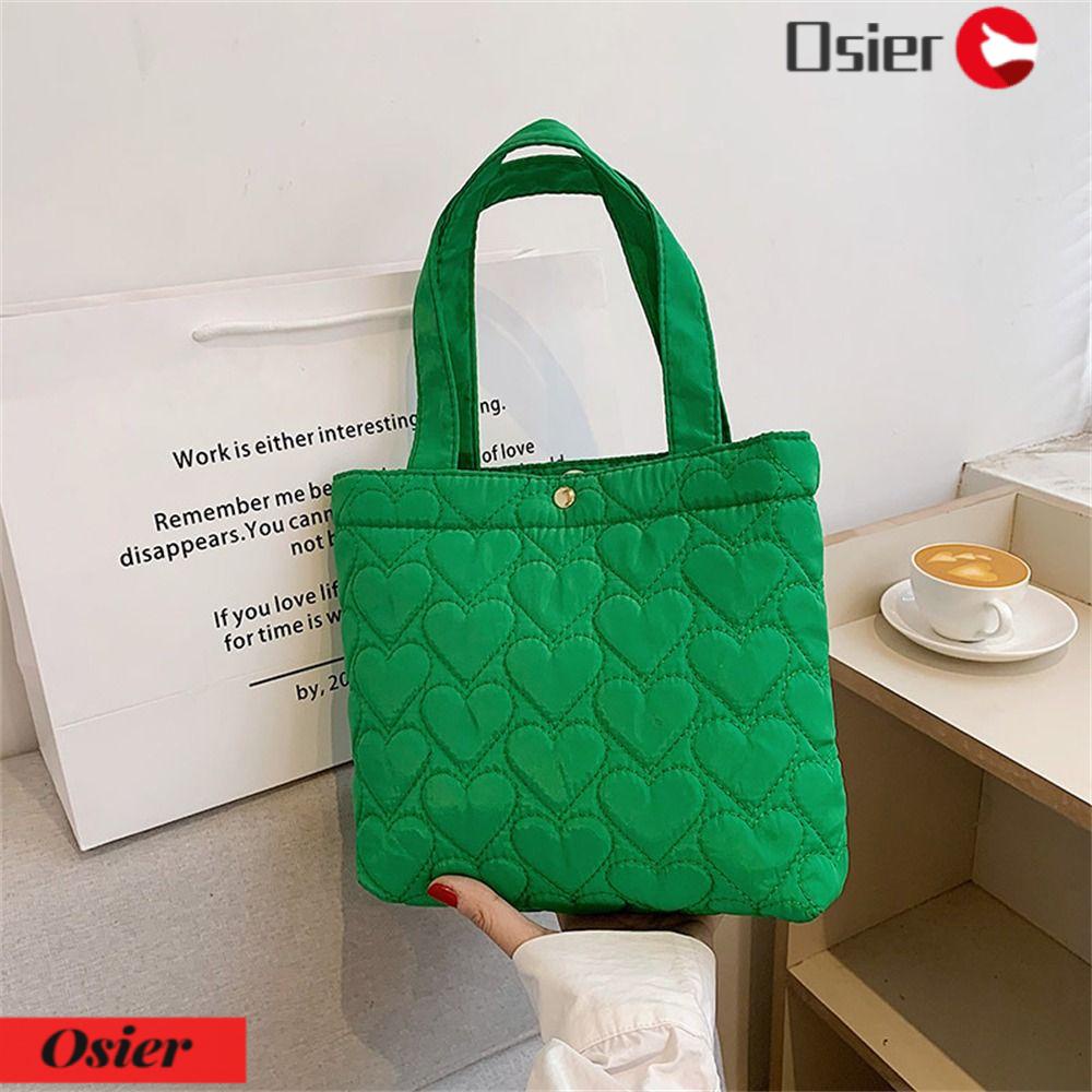 OSIER1 Túi Xách Cotton Màu Trơn Sức Chứa Lớn Thời Trang Cho Nữ
