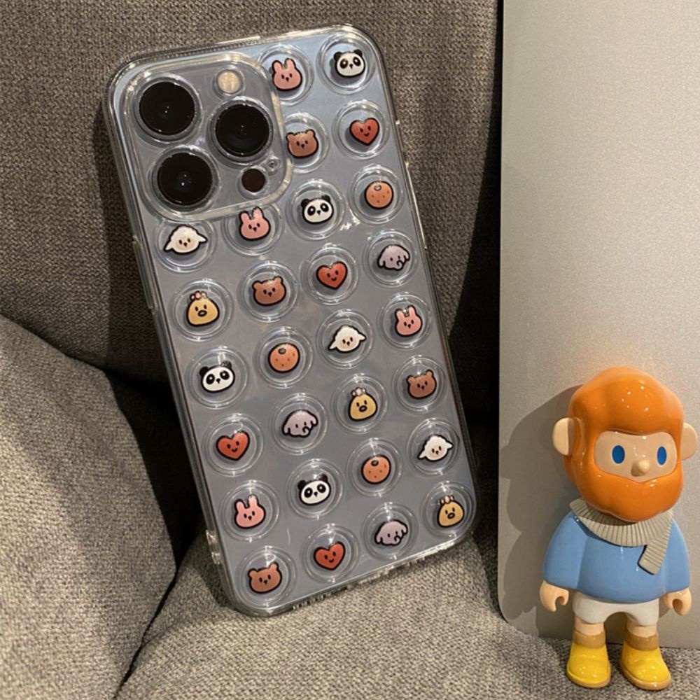 Ốp Điện Thoại Dẻo Trong Suốt Họa Tiết Hoạt Hình Bong Bóng 3D Chống Sốc Cho IPhone 14 11 12 13 Pro Max X XR XS 7 8 Plus