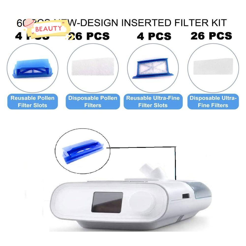 BEAUTY Set 60 Bộ Lọc CPAP Siêu Mịn Có Thể Tái Sử Dụng Cho Máy DreamStation