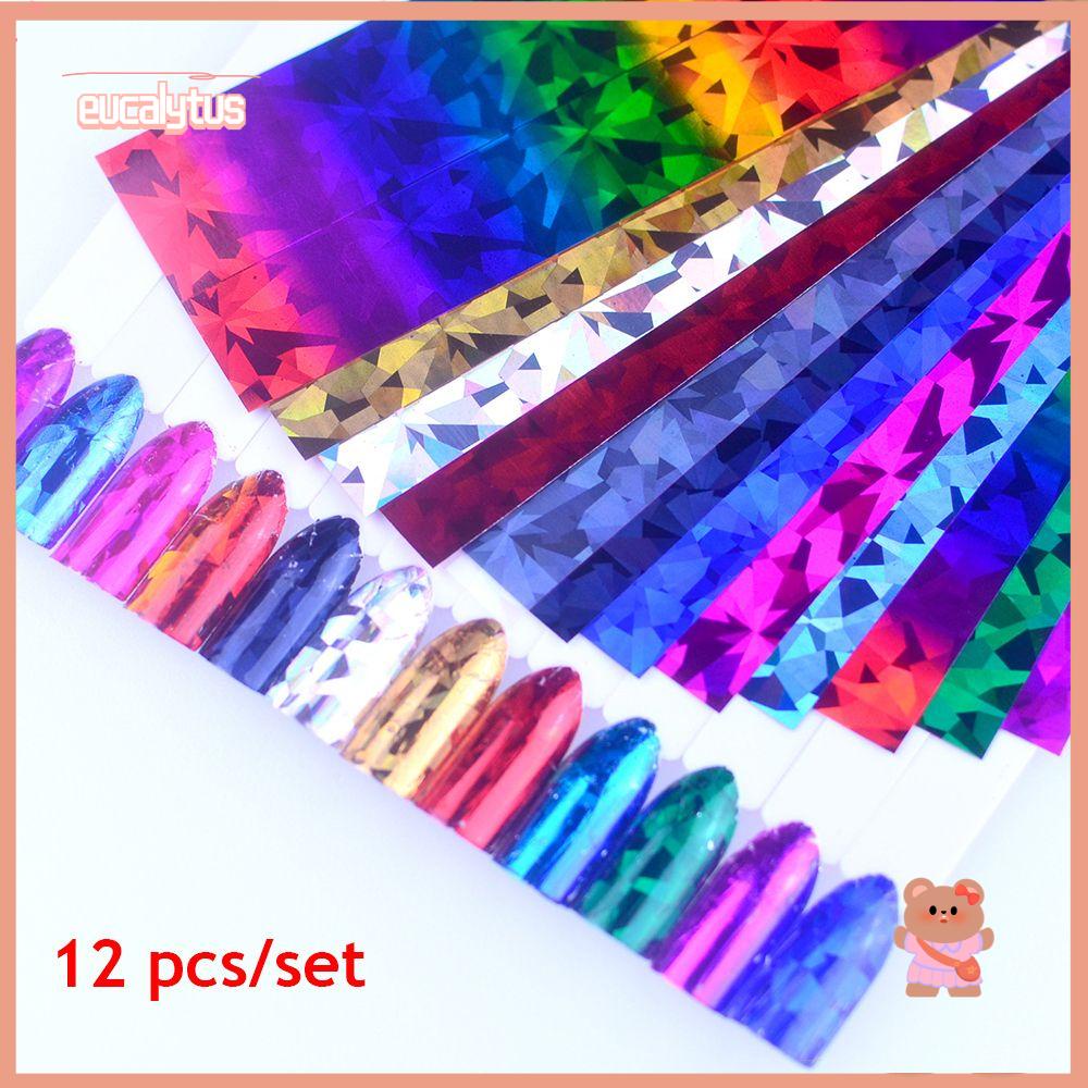 EUTUS Set 12 Cuộn Giấy Foil 3D Dán Móng Nghệ Thuật
