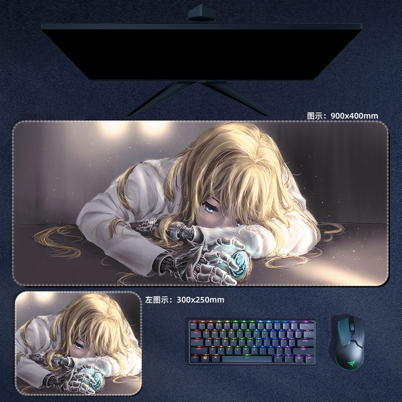 Tấm Lót Chuột Và Bàn Phím Máy Tính Họa Tiết Anime Violet Evergarden Violet Xxl