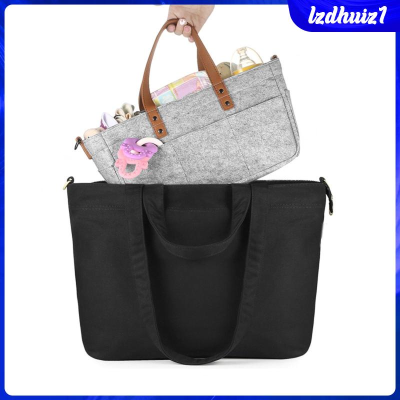 Túi Đựng Tã Em Bé Bằng Vải Nỉ Gọn Nhẹ Sắp Xếp Gọn Gàng