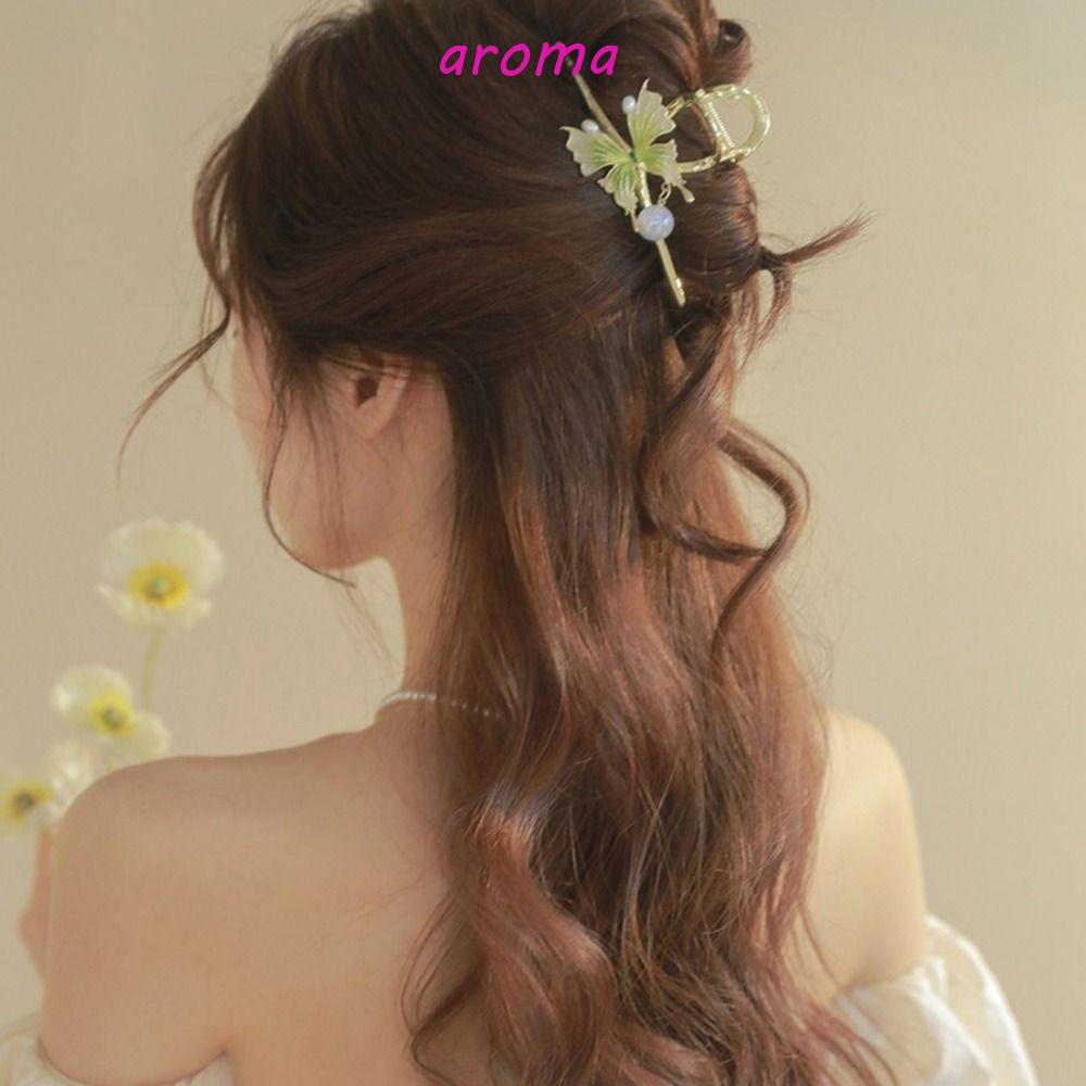 AROMA Kẹp Tóc Dạng Tua Rua Hình Bướm Bằng Hợp Kim Cho Nữ