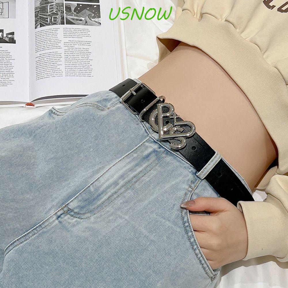USNOW Thắt Lưng Khóa Kim Loại Y2K Thời Trang Cho Nam Nữ