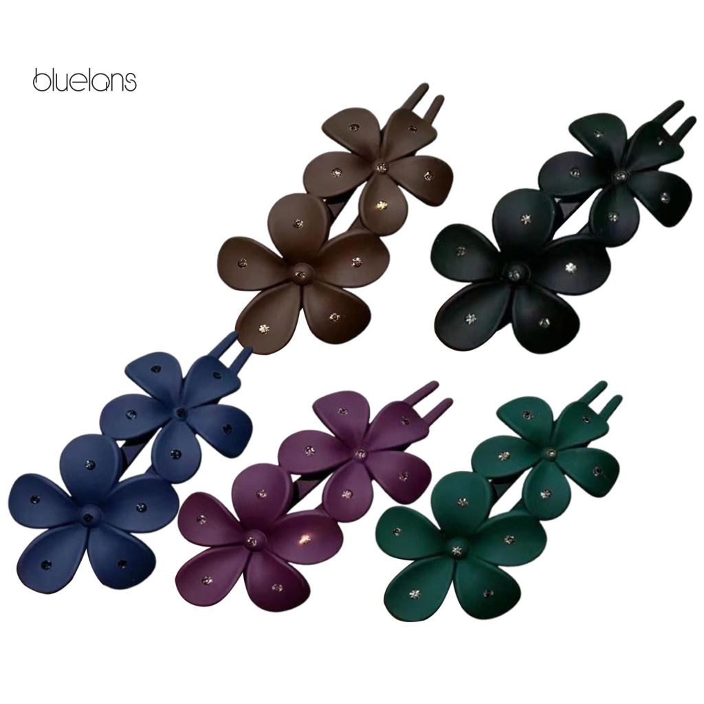 Kẹp Tóc Đính Đá Màu Trơn Chống Trượt Trọng Lượng Nhẹ Thời Trang Cho Nữ