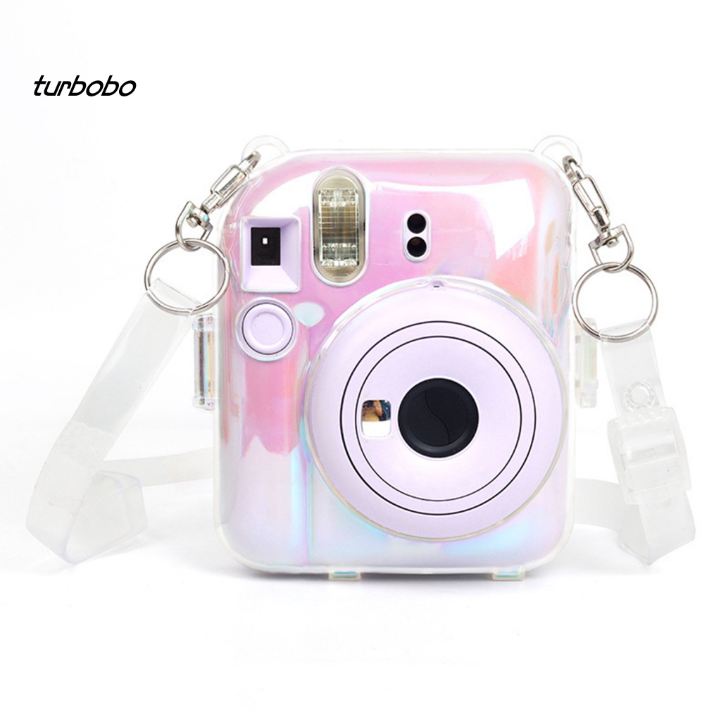 Vỏ Bảo Vệ Camera Polaroid Mini12 Trong Suốt Mạ Điện Kèm Dây Đeo Vai Tùy Chỉnh Tiện Dụng