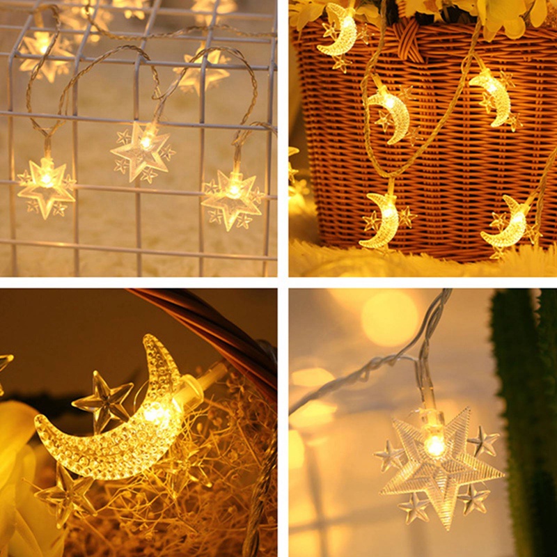 Dây Đèn LED 1.5 / 3M Hình Ngôi Sao / Mặt Trăng Trang Trí Tiệc