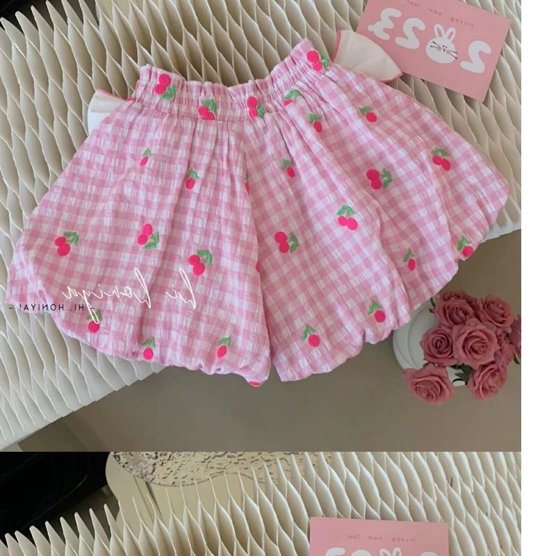 Bộ Áo Thun + Quần Sooc Thời Trang Mùa Hè Hàn Quốc Dễ Thương Cho Bé Gái