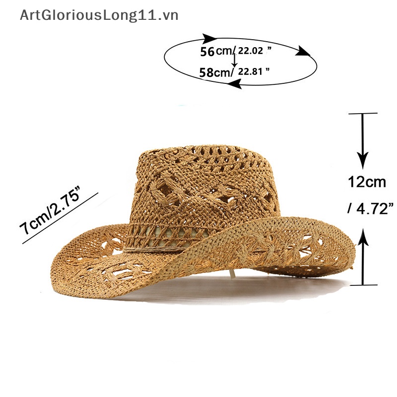 Nón Rơm Cao Bồi Đục Lỗ Thời Trang Mùa Hè Cho Nam Và Nữ
