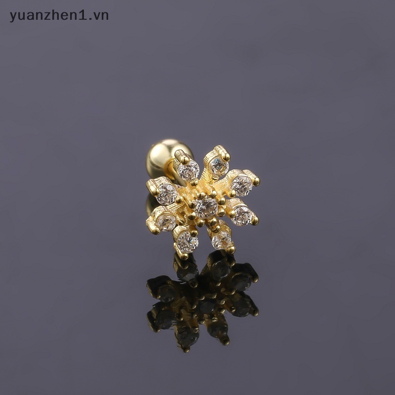 1 Khuyên Tai Hình Xoắn Ốc Đính Đá Zircon Thời Trang