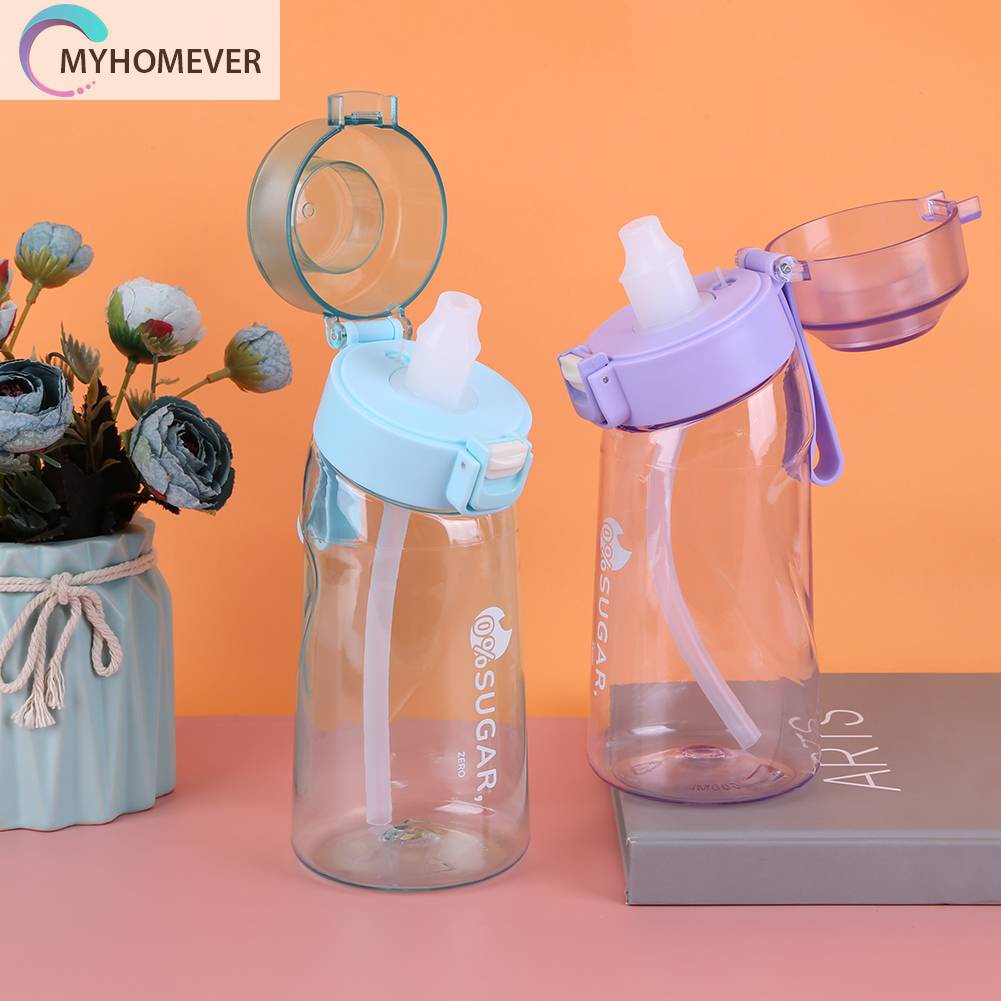 Bình Nước 500ML Kèm Ống Hút Có Thể Tái Sử Dụng