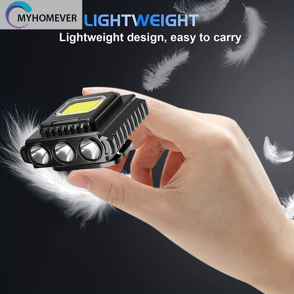 Đèn LED COB Cổng Sạc USB Kẹp Mũ Lưỡi Trai Có Thể Điều Chỉnh Cho Hoạt Động Ngoà