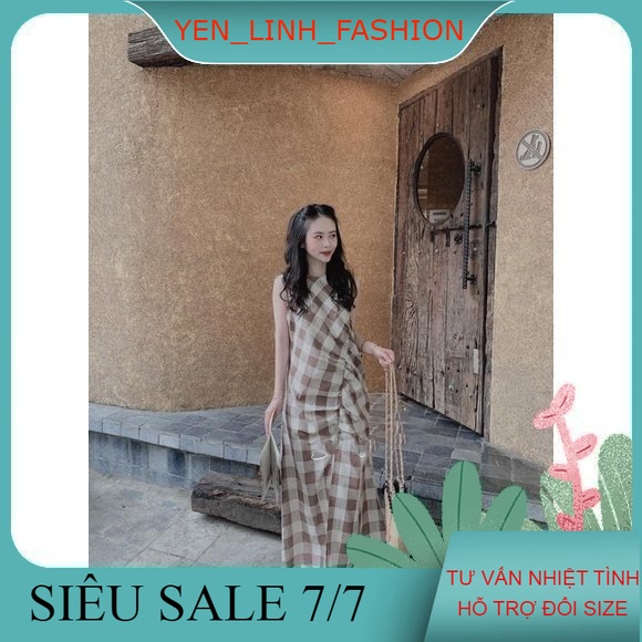 VÁY KẺ LI-EN DÚM XẺ VẠT