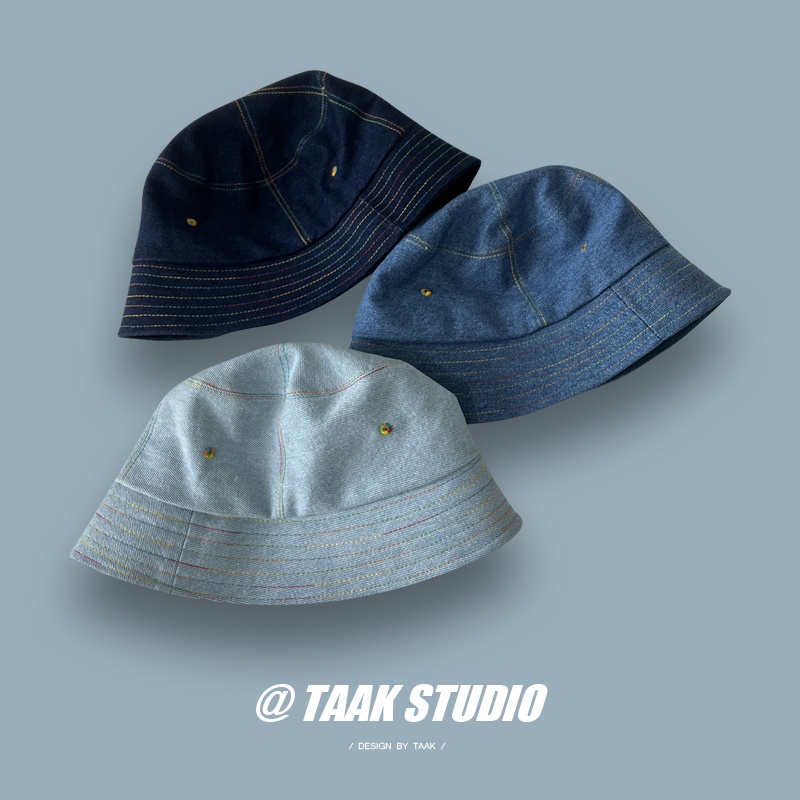 Nón Tai Bèo Denim Chống Nắng Màu Cầu Vồng Kiểu Hàn Quốc Thời Trang Mùa Hè Cho Nam Và Nữ