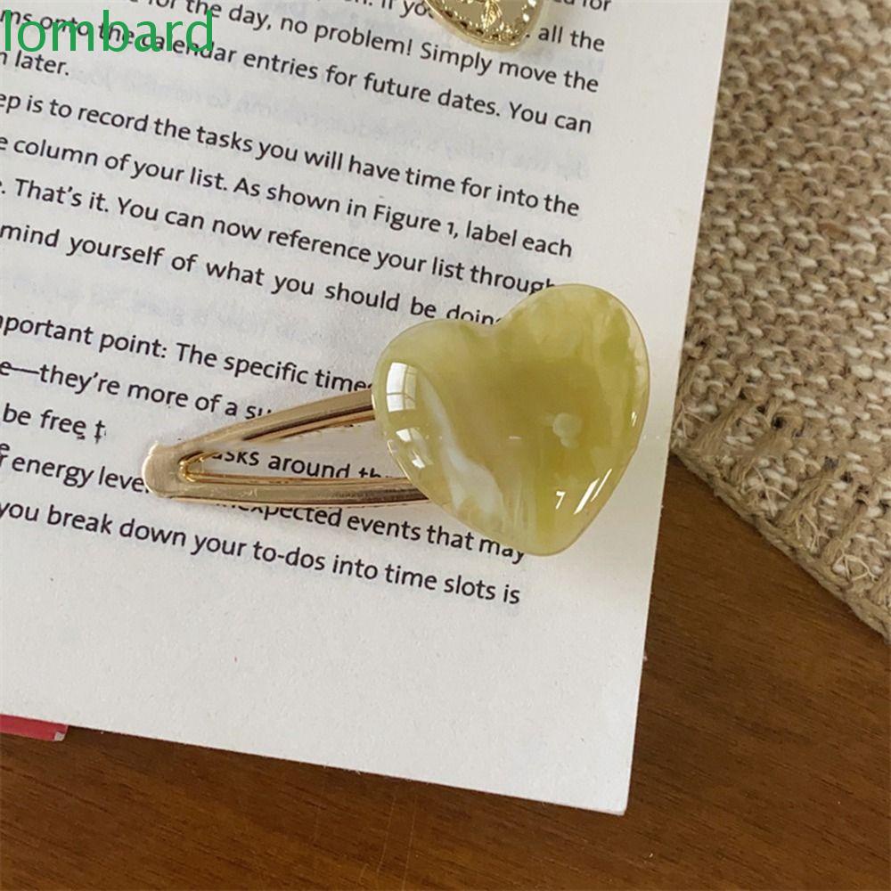 LOMBARD Kẹp Tóc Hình Trái Tim Nhiều Màu Phong Cách Lolita Dễ Thương Cho Nữ