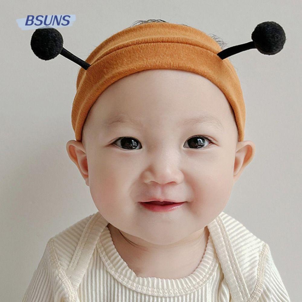BSUNS Set 2 Băng Đô Cài Tóc Bằng Vải Cotton Thiết Kế Ăng Ten Mật Ong Bảo Vệ Cho Bé Gái 0-12 Tháng Tuổi