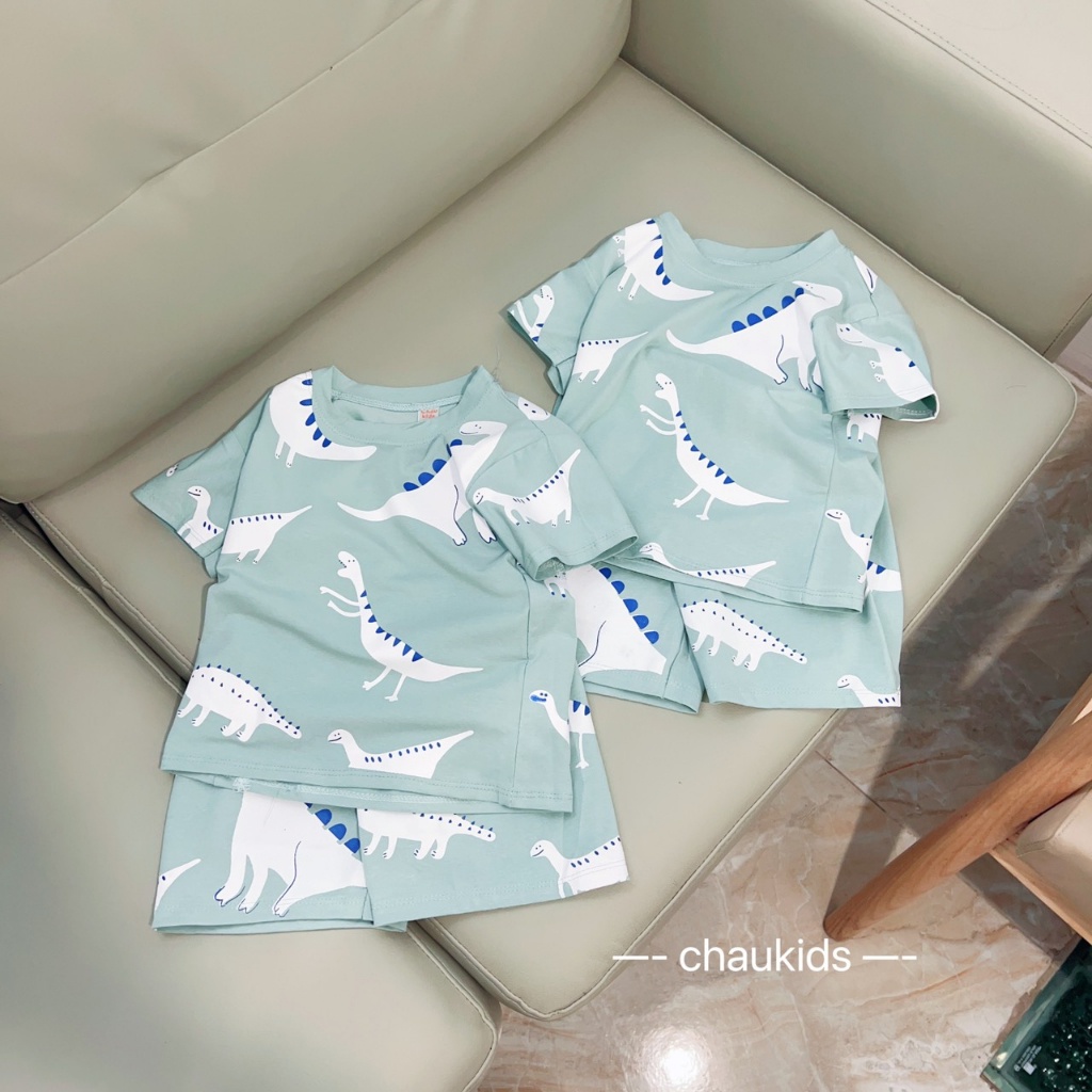 BỘ CỘC TAY COTTON IN HÌNH KHỦNG LONG 8-18KG