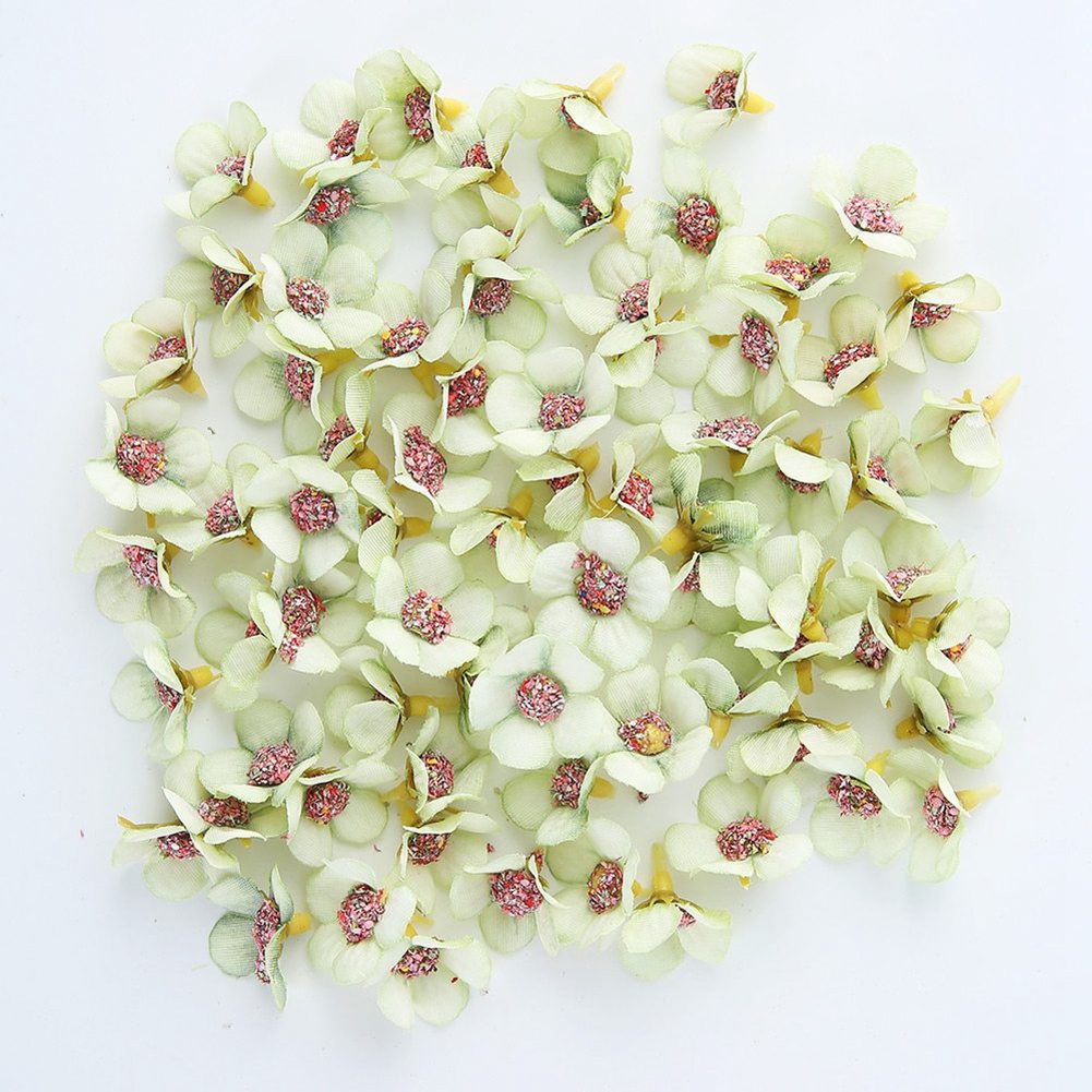 Set 100 Hoa Cúc Nhân Tạo Mini 2cm Trang Trí Tiệc Cưới DIY