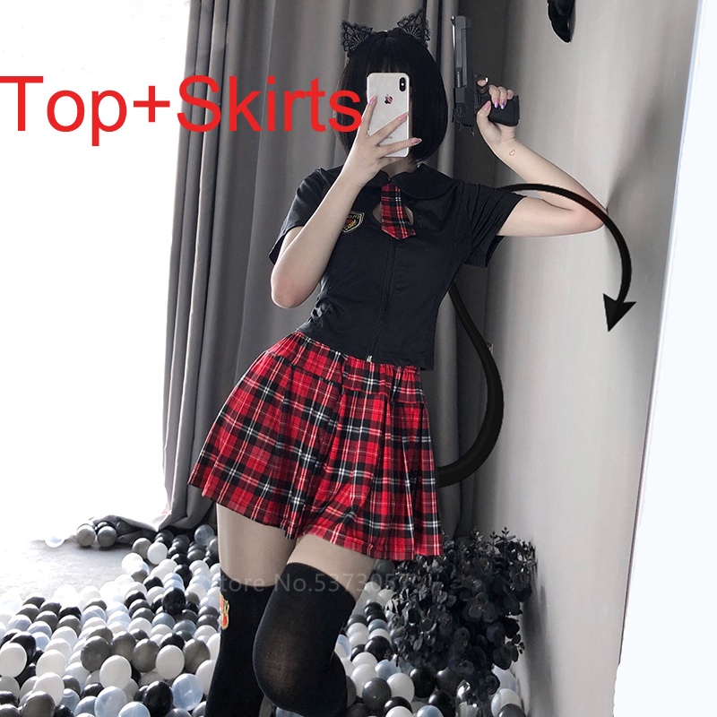 Phụ nữ sexy cosplay đồ lót đồng phục học sinh nữ sinh nữ trang phục khiêu dâm váy babydoll phụ nữ ren váy ngắn trang phục thủy thủ