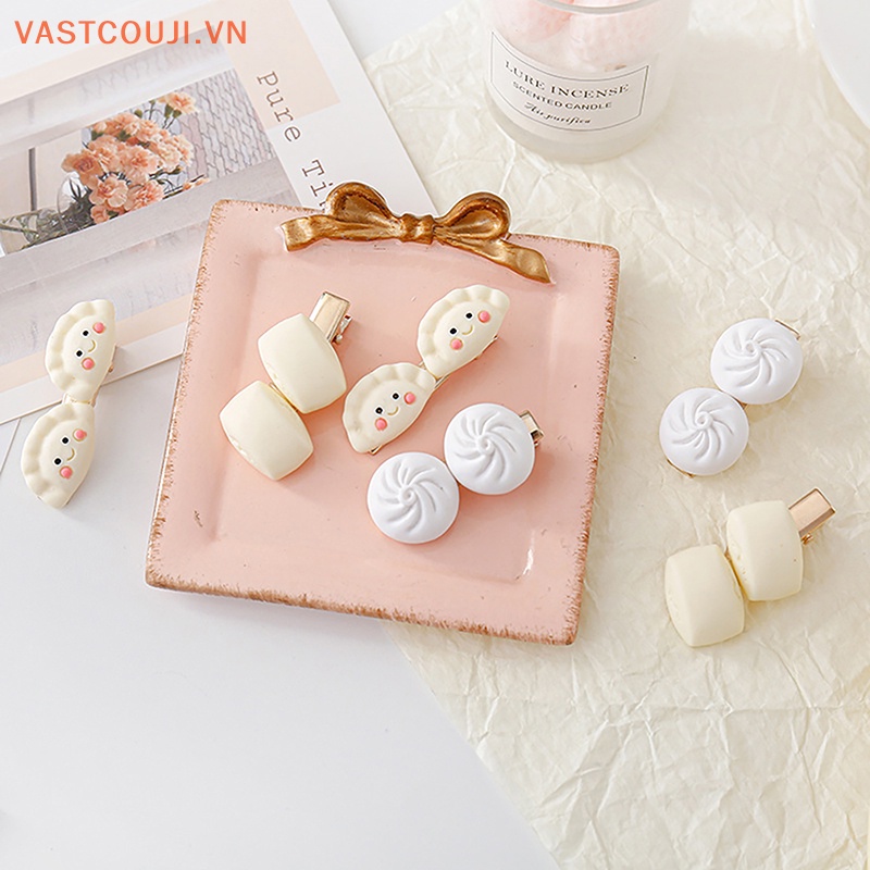 Kẹp Tóc Hình Bánh Quy Bằng Acrylic In Họa Tiết Hoạt Hình Dễ Thương