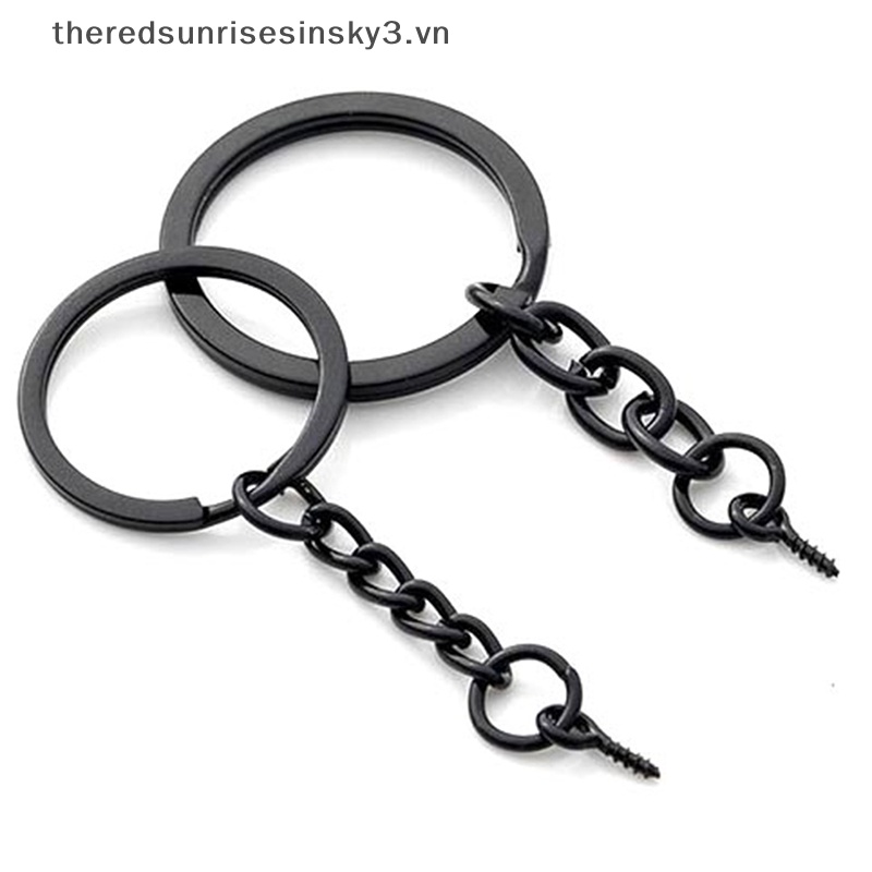 Set 10 Móc Khóa 25mm 30mm Màu Đen Thời Trang