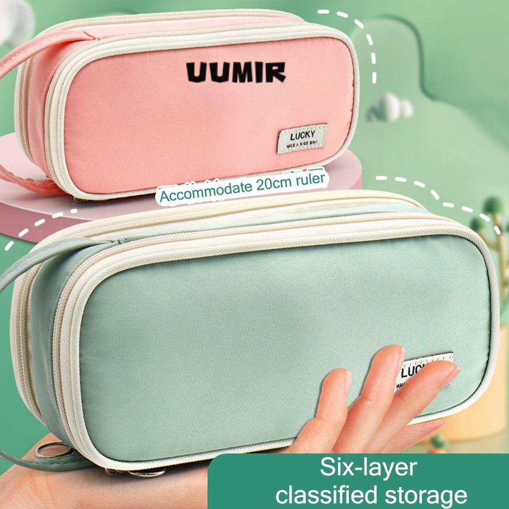 UUMIR Túi Đựng Bút Chống Thấm Nước Sáu Ngăn Sức Chứa Lớn Tiện Lợi Dễ Sử Dụng