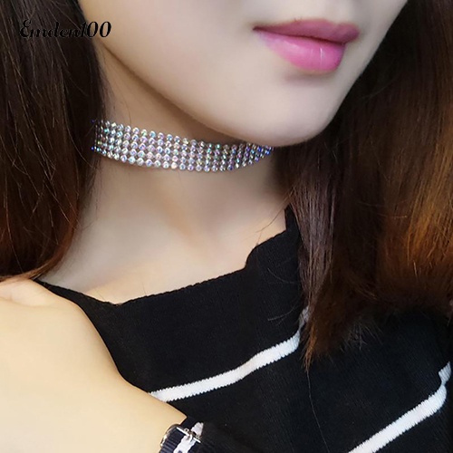 [EMDEN] Vòng Cổ Choker Ngắn Đính Kim Cương Giả Lấp Lánh Thời Trang Cho Nữ