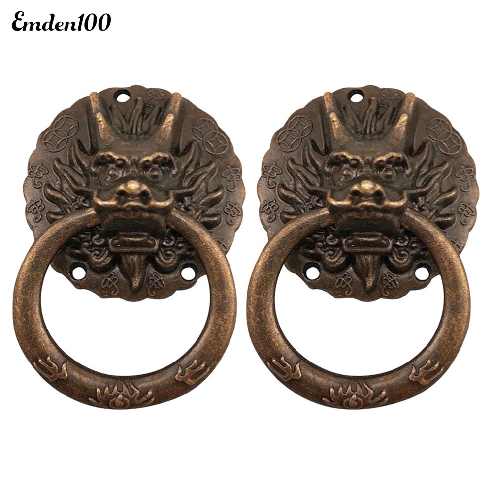 Set 2 Tay Nắm Ngăn Kéo Tủ Hình Rồng Phong Cách Vintage