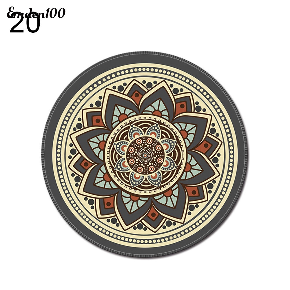 Miếng Lót Chuột Chống Trượt Hình Tròn In Hình 3D Phong Cách Bohemian