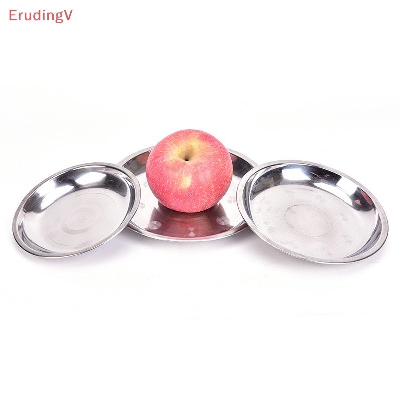 Đĩa Tròn Đựng Thức Ăn Đường Kính 14-26cm Bằng Thép Không Gỉ