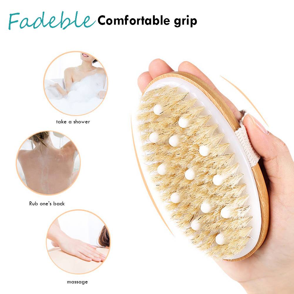 Bàn Chải Massage Lưng Bằng Gỗ Chống Trượt Tiện Dụng Cho Phòng Tắm