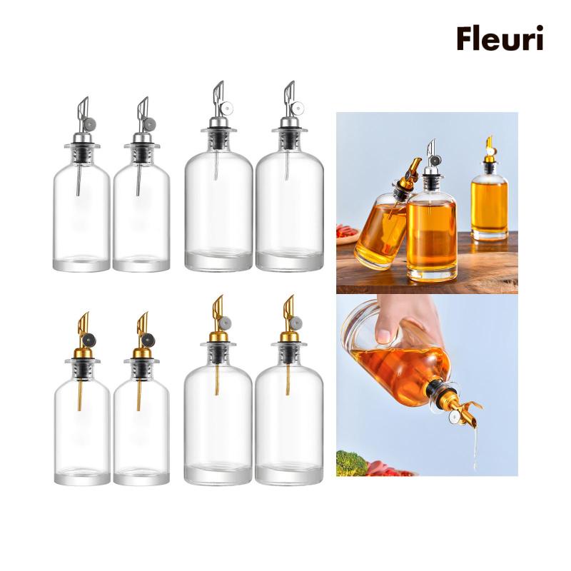 Bình Đựng Dầu Ăn / Nước Sốt Bằng Thủy Tinh Trong Suốt Kèm Giá Đỡ Tiện Dụng Cho Nhà Bếp