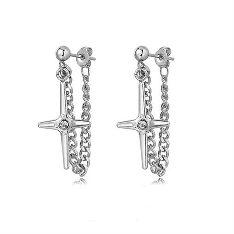 Bông Tai Hình Thánh Giá Đơn Giản Phong Cách Nhật Bản Sang Trọng Cho Nam Và Nữ