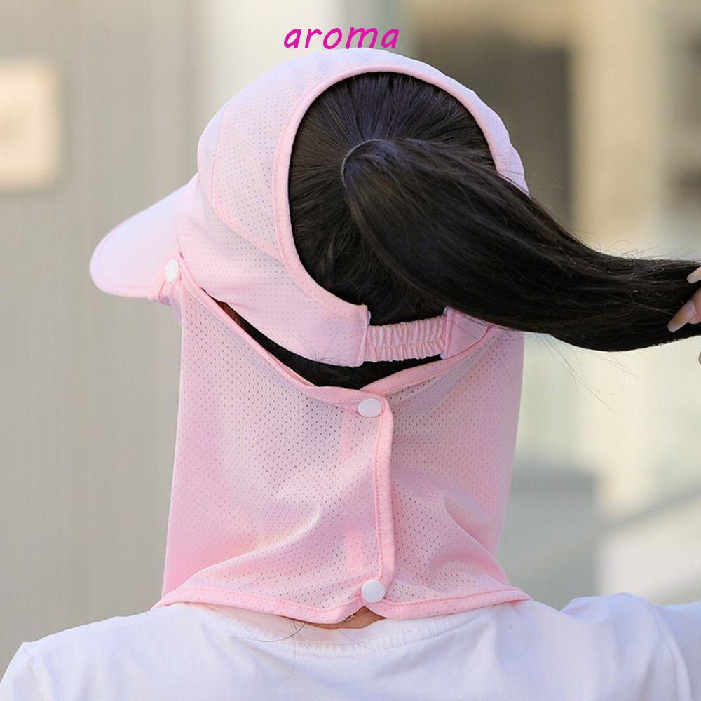 AROMA Nón Chống Nắng Kèm Tấm Che Mặt Chống Tia UV Thiết Kế Thoáng Khí Thời Trang Mùa Hè Cho Nữ